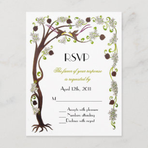tree of life RSVP, vertical RSVP Card
