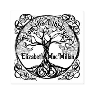 Tree of Life Rubber Ex Libris Stamp
