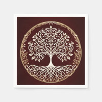 Tree of Life Rustic Dark Red Celtic Wedding
