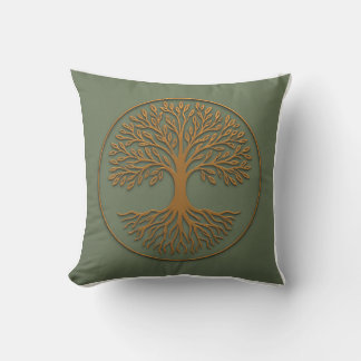 Tree of Life Sacred Geometry Throw Pillow