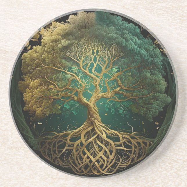 Tree of Life Sandstone Coaster (Front)