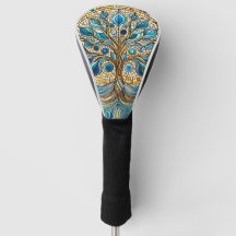 Tree of Life Shattered Glass Mosaic Aqua Blues
