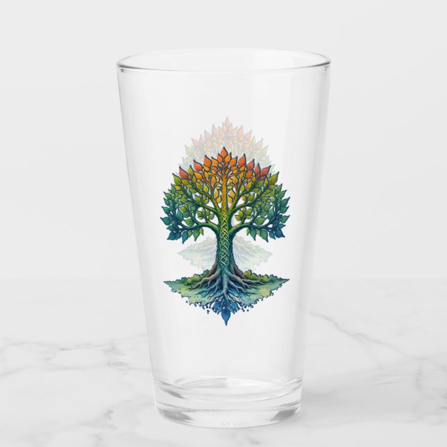 Tree of Life Shifting Dawn  Glass (Front)