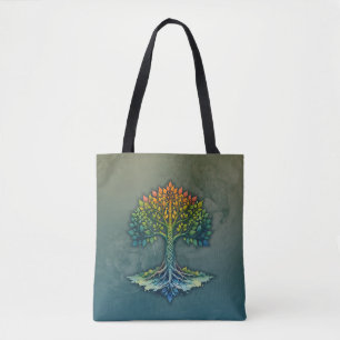 Tree of Life Shifting Dawn Tote Bag