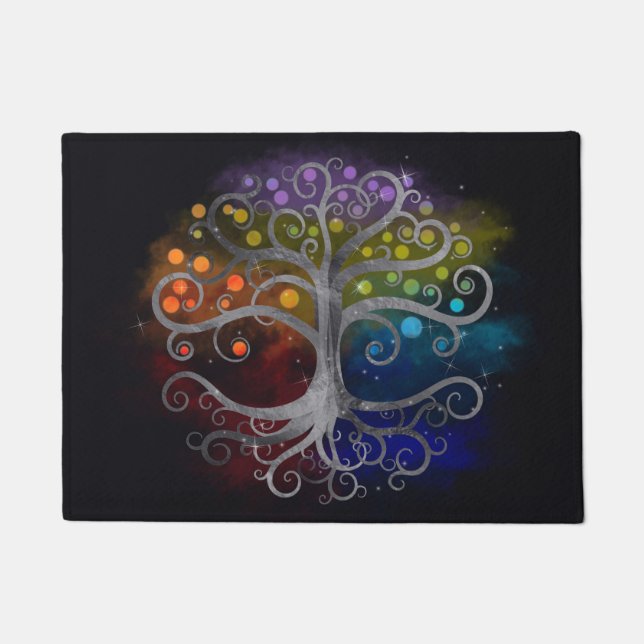 Tree of life Silver Swirl Doormat (Front)