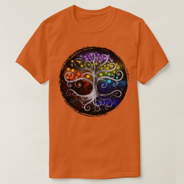 Tree of life Silver Swirl  T-Shirt (Design Front)
