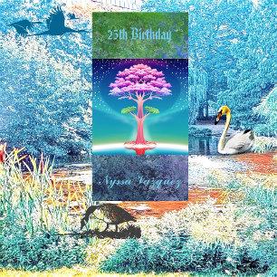 Tree Of Life Soulful Greenery 25th Birthday Party  Napkin