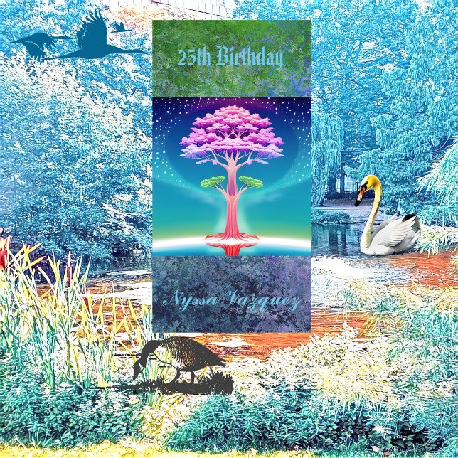 Tree Of Life Soulful Greenery 25th Birthday Party  Napkin (Tree Of Life Soulful Greenery 25th Birthday Party Paper Guest Towels)