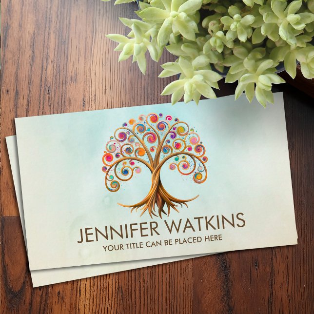 Tree of life - spiral swirl  business card (Creator Uploaded)
