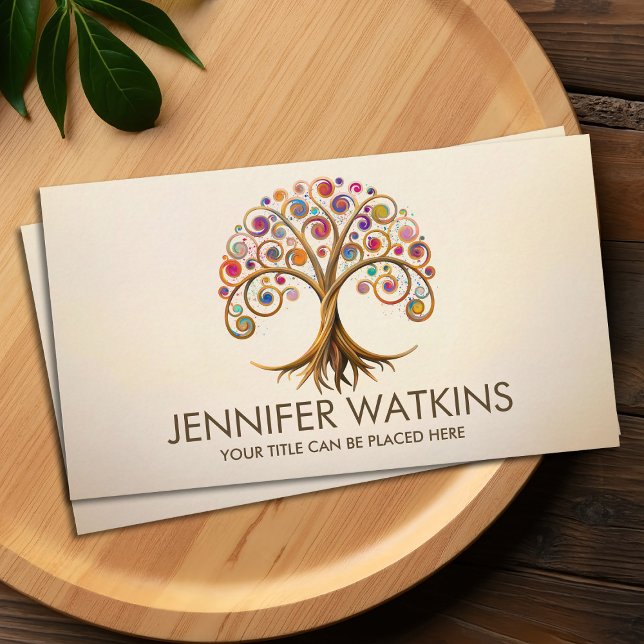 Tree of life - spiral swirl  business card (Creator Uploaded)