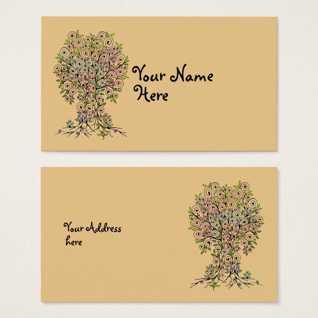 Tree Of Life - Spirals Leaves Fruits 1 (Front & Back)