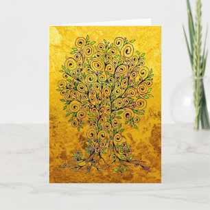 Tree Of Life - Spirals Leaves Fruits 1 Card