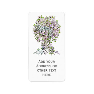 Tree Of Life - Spirals Leaves Fruits 1 Label