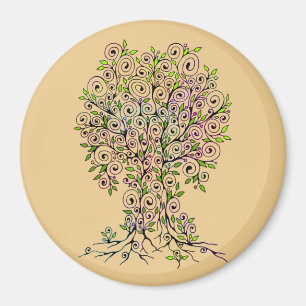 Tree Of Life - Spirals Leaves Fruits 1 Magnet
