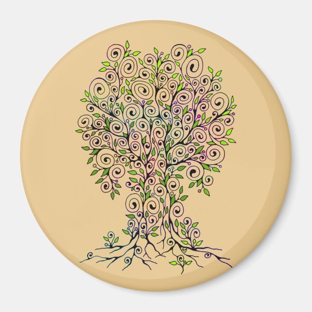 Tree Of Life - Spirals Leaves Fruits 1 Magnet (Front)