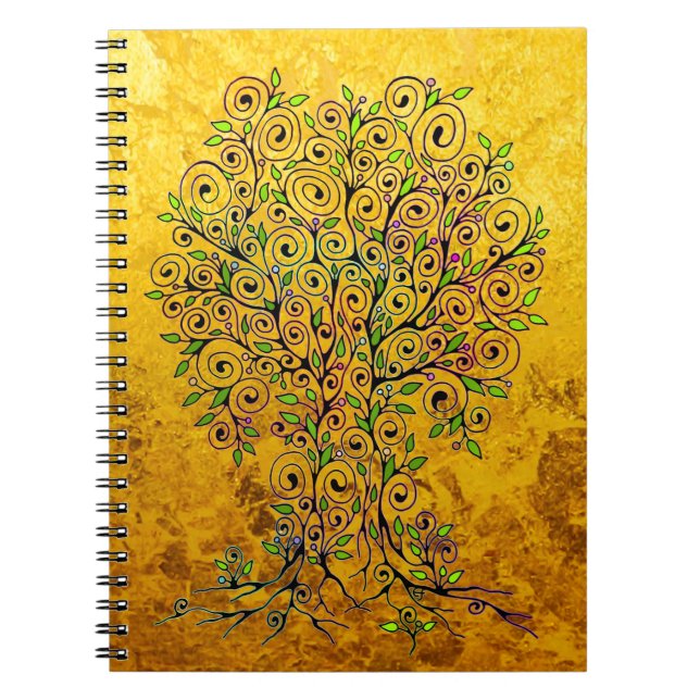 Tree Of Life - Spirals Leaves Fruits 1 Notebook (Front)