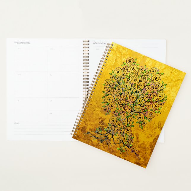 Tree Of Life - Spirals Leaves Fruits 1 Planner (Display)