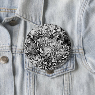 Tree Of Life - Spirals Leaves Grunge Style 1 10 Cm Round Badge