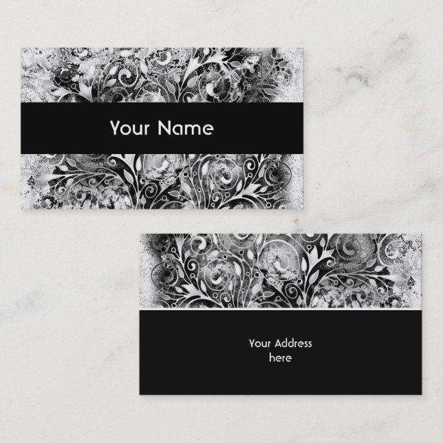 Tree Of Life - Spirals Leaves Grunge Style 1 Business Card (Front/Back)