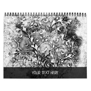 Tree Of Life - Spirals Leaves Grunge Style 1 Calendar