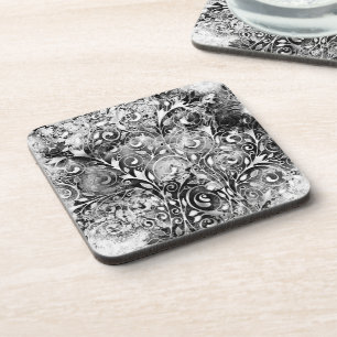 Tree Of Life - Spirals Leaves Grunge Style 1 Coaster