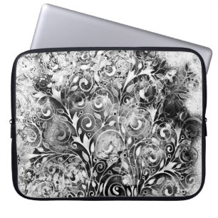 Tree Of Life - Spirals Leaves Grunge Style 1 Laptop Sleeve