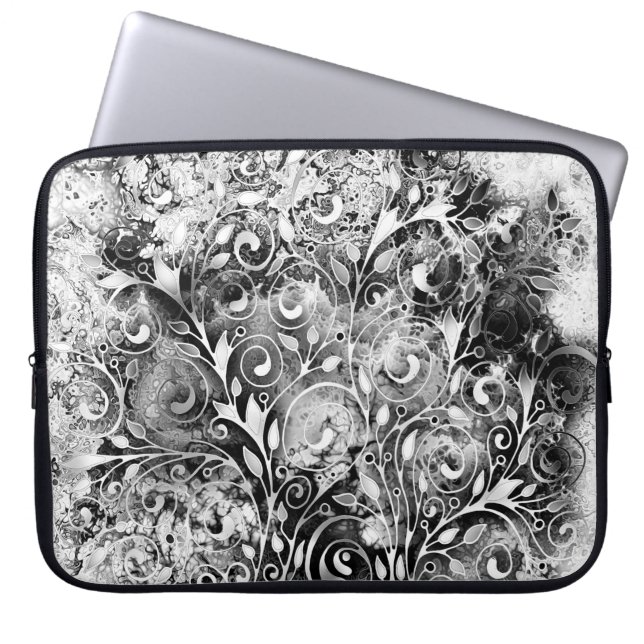 Tree Of Life - Spirals Leaves Grunge Style 1 Laptop Sleeve (Front)