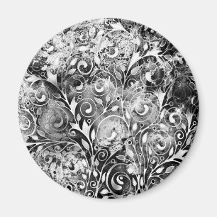 Tree Of Life - Spirals Leaves Grunge Style 1 Magnet