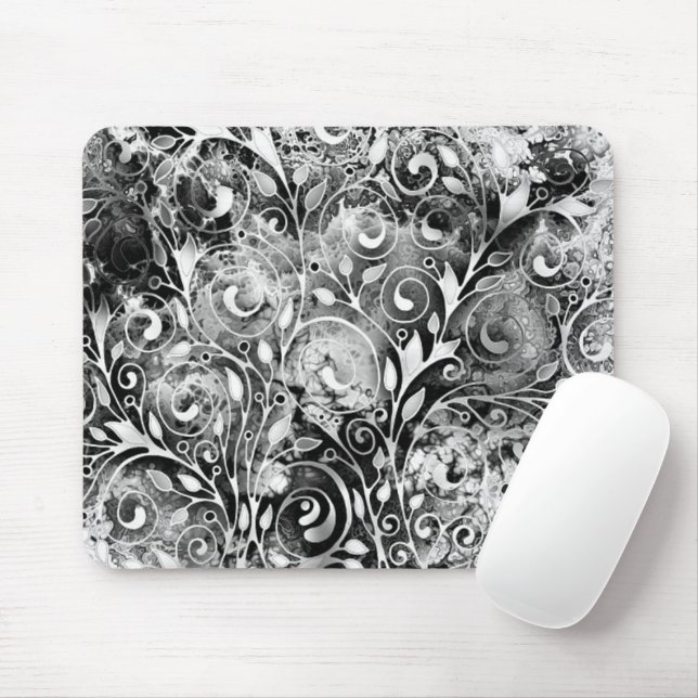 Tree Of Life - Spirals Leaves Grunge Style 1 Mouse Pad (With Mouse)