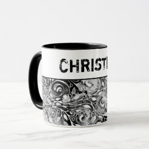 Tree Of Life - Spirals Leaves Grunge Style 1 Mug