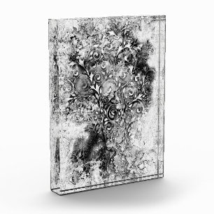 Tree Of Life - Spirals Leaves Grunge Style 1 Photo Block