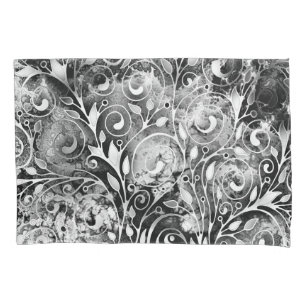 Tree Of Life - Spirals Leaves Grunge Style 1 Pillowcase