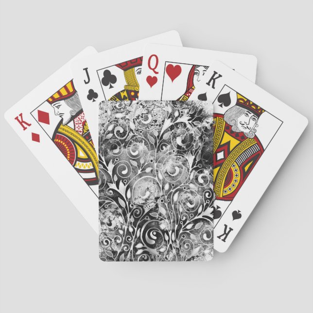 Tree Of Life - Spirals Leaves Grunge Style 1 Playing Cards (Back)