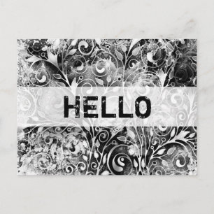 Tree Of Life - Spirals Leaves Grunge Style 1 Postcard
