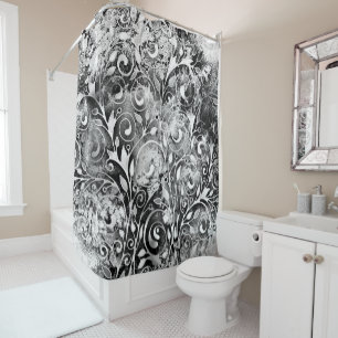 Tree Of Life - Spirals Leaves Grunge Style 1 Shower Curtain