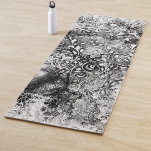 Tree Of Life - Spirals Leaves Grunge Style 1 Yoga Mat