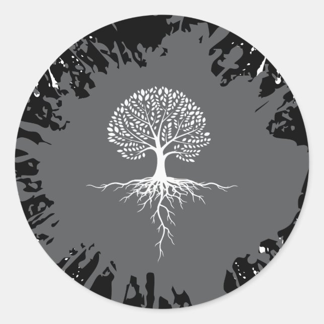 Tree of Life Splatter Round Sticker (Front)