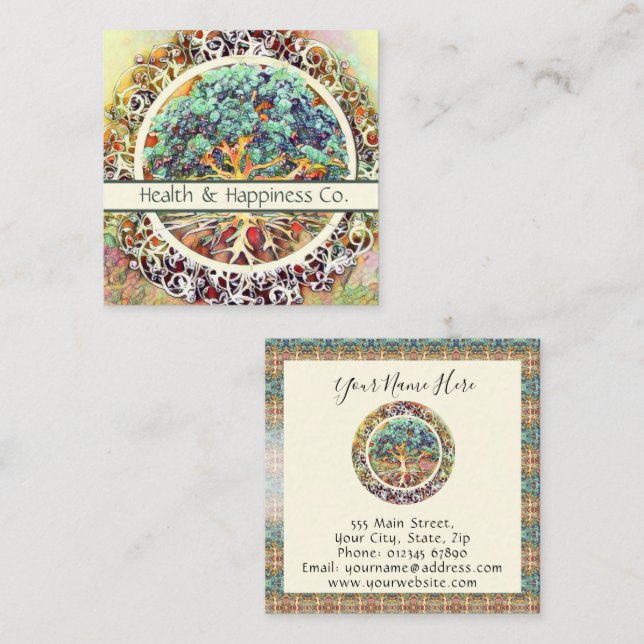Tree of Life Square Business Card (Front/Back)
