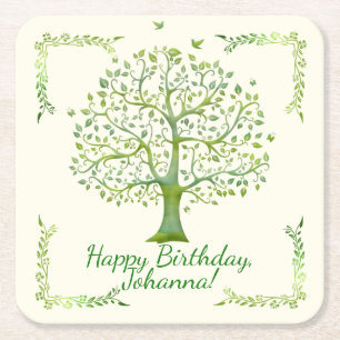 Tree of Life Square Paper Coaster