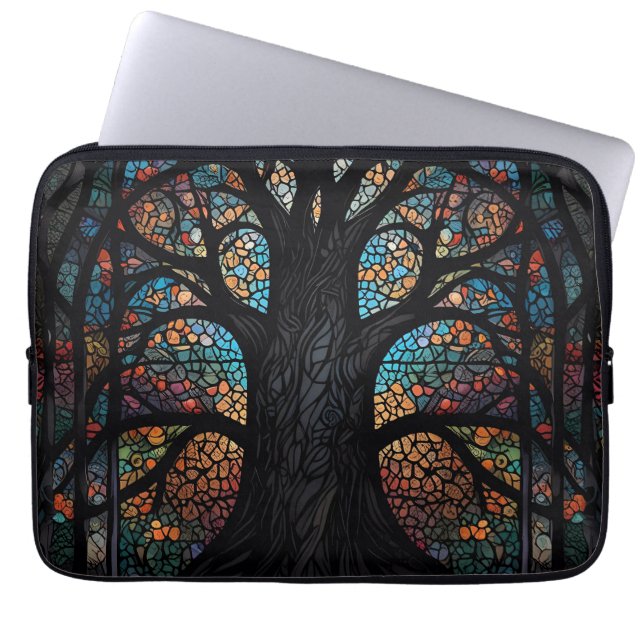 Tree Of Life Stained Glass Mosaic Art  Laptop Sleeve (Front)