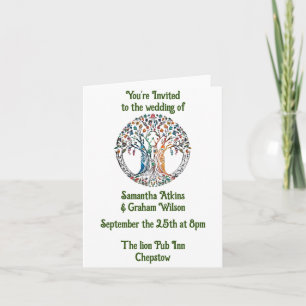 Tree of Life Stained Glass Mosaic Invitation