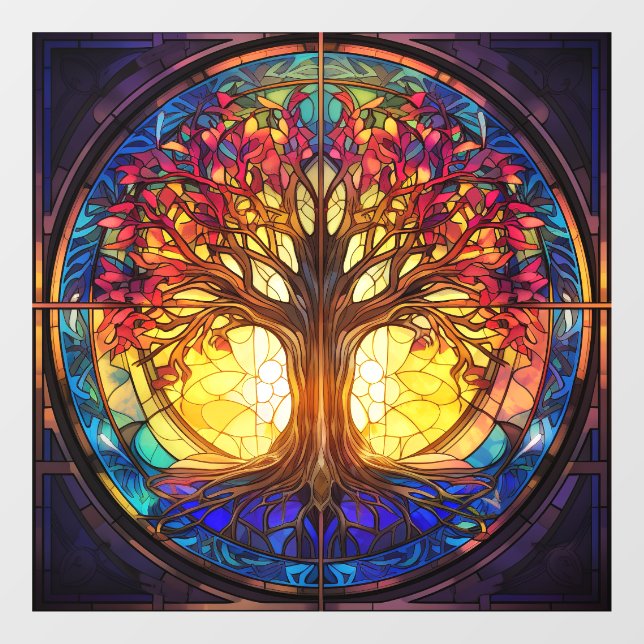 Tree of Life Stained Glass Window Cling (Sheet)