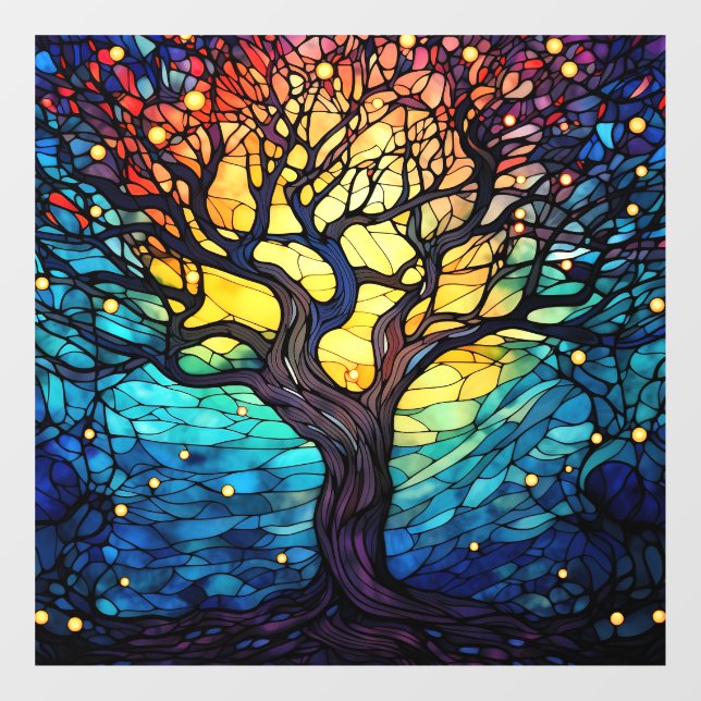 Tree of Life Stained Glass Window Cling (Sheet)