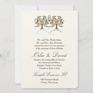 Tree of Life + Star of David Invitation