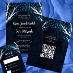 Tree of Life Stars Watercolor Bat Bar Mitzvah RSVP Card<br><div class="desc">Perfect response card for a bat mitzvah, bar mitzvah or other Jewish celebration! Hand made art for you! FULLY CUSTOMIZABLE! Click on “Personalise” above to edit the text.. Click "edit using design tool" to adjust the fonts, colours and placements, box sizes, add your own text, and to delete the back...</div>