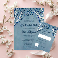 Tree of Life Stars Watercolor Bat Bar Mitzvah