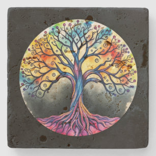 Tree of Life  Stone Coaster
