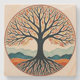 Tree of Life  Stone Coaster