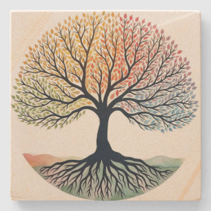 Tree of Life Stone Coaster
