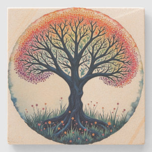 Tree of Life Stone Coaster